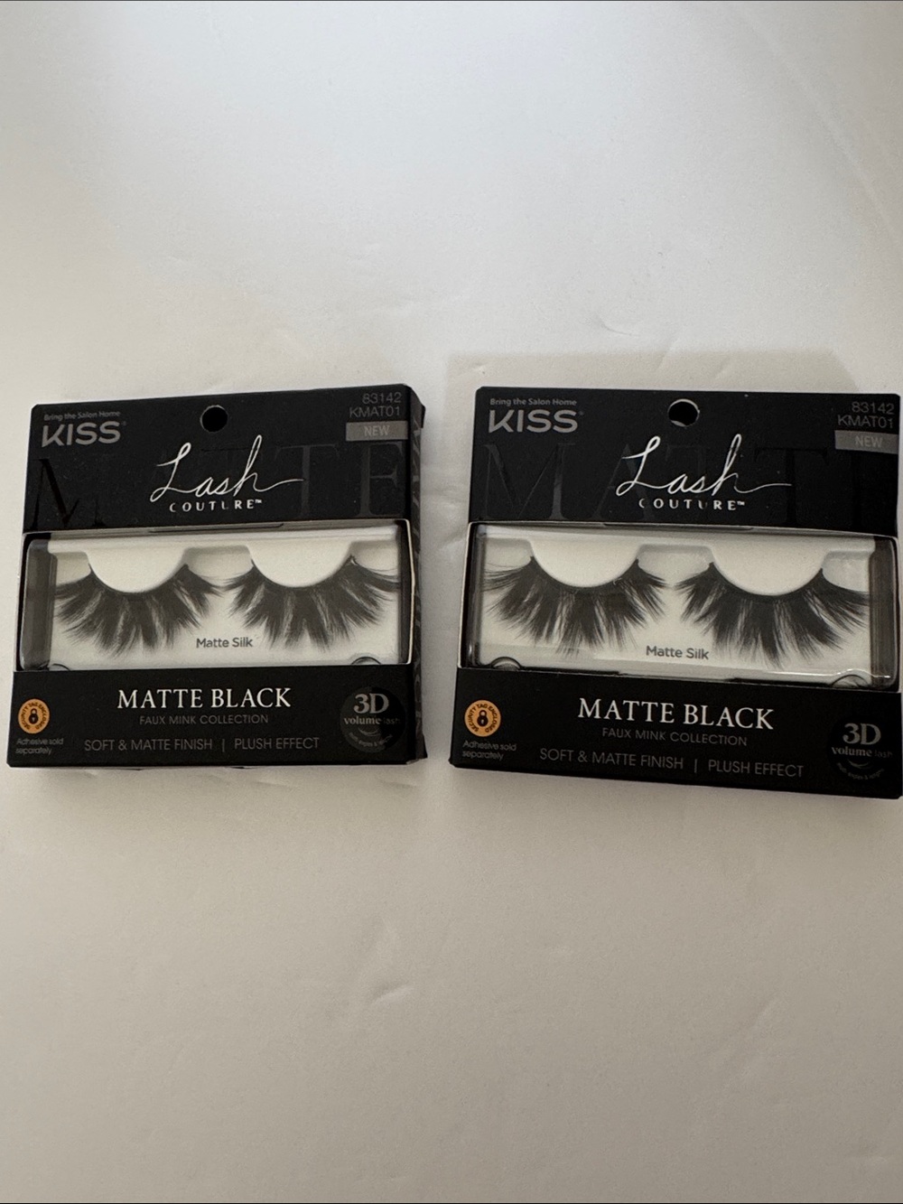 2X Kiss Lash Couture Matte Silk Black Faux Mink Lashes 3D Volume 83142